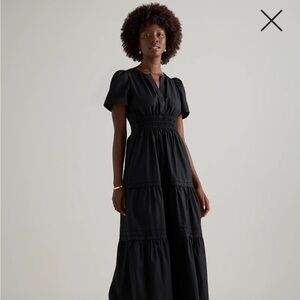 100% Organic Cotton Poplin Tiered Maxi Dress